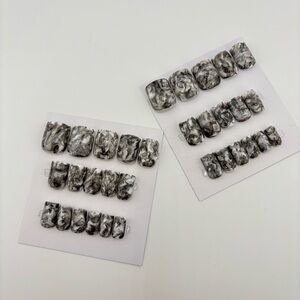 Hand painted Marble Press-On Nails